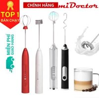 Máy Đánh Trứng Sữa Tạo Bọt Cafe Cầm Tay Mini Pin Sạc Cao Cấp miDoctor - Hàng Chính Hãng - LOẠI THƯỜNG - Trắng