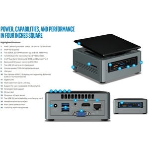 Máy tính để bàn Intel NUC BOXNUC6CAYH - chưa có RAM