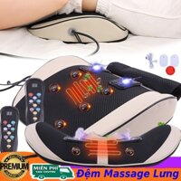 Máy đệm gối massage lưng cổ vai gáy, đệm máy massage lưng da năng dành cho người thoát vị địa đệm thoái hóa cột sống