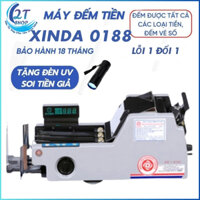 Máy đếm tiền, đếm vé số, Xinda 0188 đếm số lượng tờ, bảo hành 18 tháng tặng kèm đèn soi tien mini 2024new