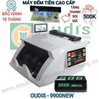 Máy đếm tiền OUDIS 9900 máy đếm tổng thành tiền kiểm tra tiền giả, tặng đèn soi tiền giả