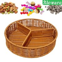 Mây Dệt Giỏ Trái Cây Ăn Nhẹ Khay Phục Vụ Dung Tích Lớn Tổ Chức Bánh Mì Giỏ Cho Máy Tính Để Bàn Sân Nhà Phòng Ngủ Kẹo