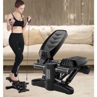 Máy Đi Bộ Tại Chỗ Stepper Giảm Mỡ, Máy đạp bước mini  tặng dây cáp co giãn tập tay, Máy tập gym