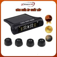 máy đo áp suất lốp xe hơi, oto TPMS màn hình LCD 4 cảm biến ngoài- Seven.car