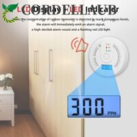 Máy dò CORDELLAUB Carbon Monoxide, Cảnh báo âm thanh Màn hình khí CO, Màn hình kỹ thuật số LED nhạy cảm cao Kiểm tra kho cảm biến CO trắng Văn phòng