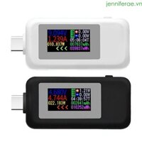 Máy đo điện áp hiện tại jenniferae Đồng hồ đo công suất KWS-1902C Type-C USB Test 0-5A 4-30V Màn hình màu để tính điện thoại di động