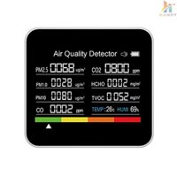 Máy Đo Độ Ẩm Không Khí CO2 CO TVOC HCHO PM2.5 PM1.0 PM10 9 Trong 1 Chất Lượng Cao