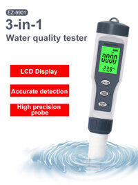 Máy Đo Độ PHTDSNhiệt Độ Nước 3 Trong 1 Noyafa EZ-9901. 3 in 1 Digital PH Meter with TDSTemp Meter, TDS Water Tester 0.05 PH High Accuracy with 0-14 PH Measurement Range for Drinking Water, Swimming Pool, Aquarium, Hydroponics.