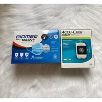 máy đo đường huyết Accu-chek Instant mmol/L + tặng kèm 1 hộp khẩu trang y tế cao cấp BIOMEQ