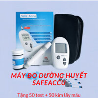 Máy Đo Đường Huyết Safe Accu Chính Hãng SINOCARE Tặng Kèm 50 Kim Que Thử + 50 Kim