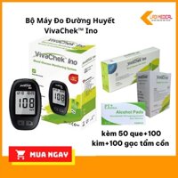 Máy Đo Đường Huyết VivaChek™ Ino kèm 50 que + 100 kim + 100 miếng gạc tẩm cồn