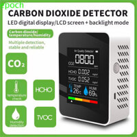 Máy dò EPOCH CO2, Máy đo chất lượng không khí nhiệt độ LCD, Máy đo độ ẩm 5 trong 1 đa chức năng Máy đo độ ẩm TVOC