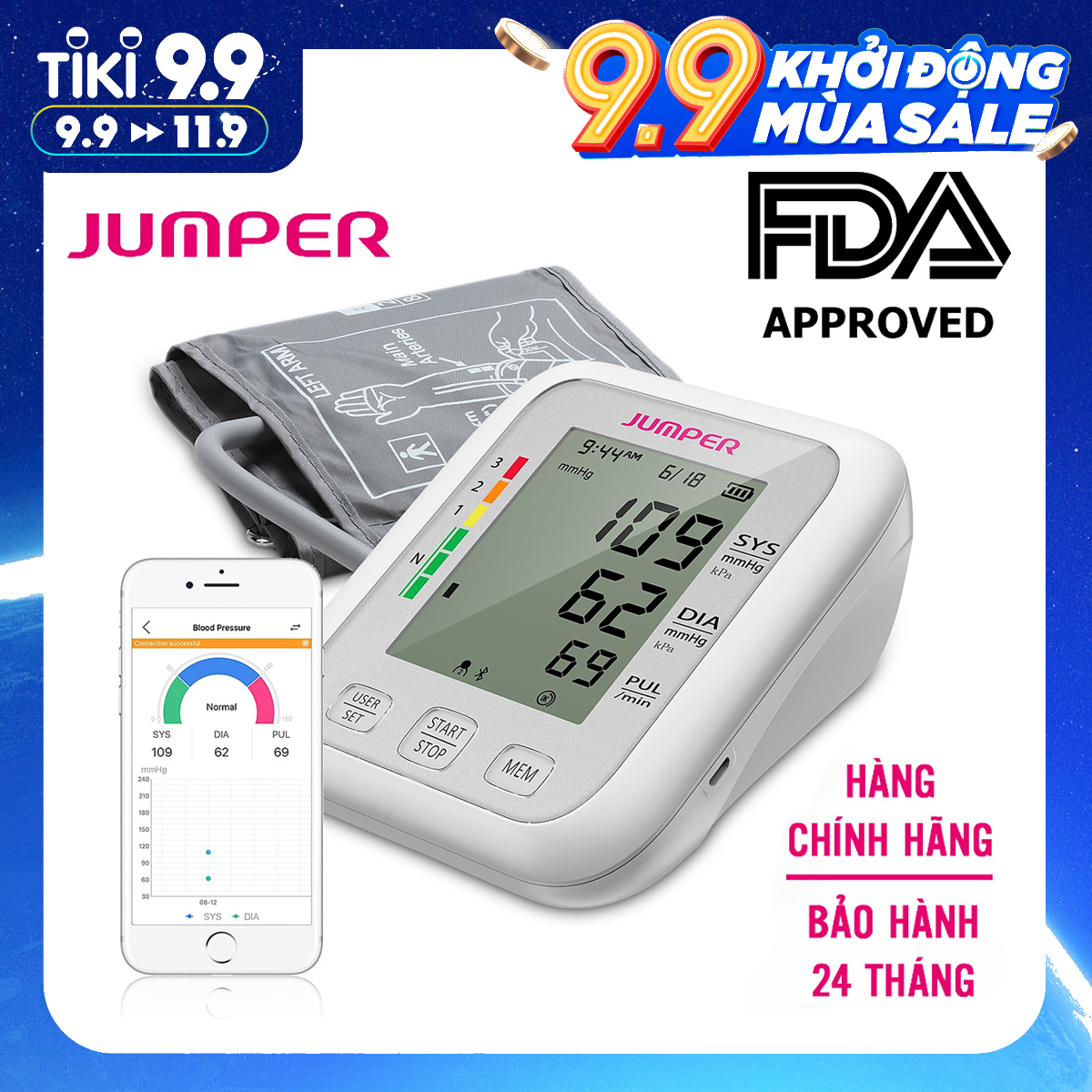 Máy đo huyết áp bắp tay Bluetooth Jumper JPD-HA120
