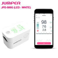 May đo nông đọ oxy mau SpO2, PR, PI Jumper JPD-500G FDA Hoa Ky  xuất USA, Kêt nôi Bluetooth APP mobile, man hinh LED - Phiên bản màu Trắng