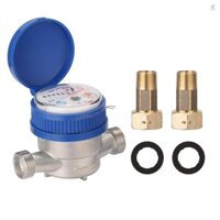 Máy đo nước thông minh 15mm 1 / 2 Inch Máy đo nước cơ gia đình Loại cánh quạt lạnh Con trỏ Màn hình kỹ thuật số Kết hợp đồng hồ đo nước