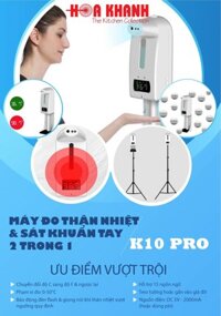 MÁY ĐO THÂN NHIỆT VÀ SÁT KHUẨN TAY CẢM BIẾN HỒNG NGOẠI 2 TRONG 1 K10 PRO