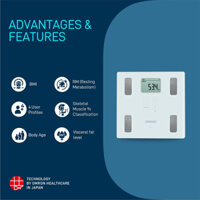 Máy đo thành phần cơ thể & lượng mỡ OMRON HBF-214 đo chỉ số mỡ cơ thể, mỡ nội tạng, cơ xương, HBF 214 bảo hành 2 năm