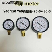 Máy đo thương hiệu B Thương hiệu Y-40 Y-50 Y-60 Máy đo áp suất đường kính Máy nén khí Máy đo áp suất Máy đo chân không-76-0