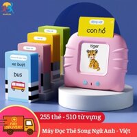 Máy Đọc Thẻ Song Ngữ  Anh Việt 255 thẻ, 510 Từ Vựng, Alokids TB, Máy Đọc Từ Vựng Flashcards Cho Bé Kèm Dây Sạc Pin
