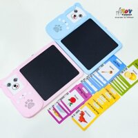 Máy Đọc Thẻ Song Ngữ Kết Hợp Bảng Vẽ Tự Xóa Thông Minh Cho Bé 1 Tuổi