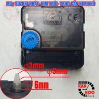 Máy Đồng Hồ Treo Tường Kim Trôi Xịn Suzuki, Bánh Xe Xanh (Trục Nhỏ 3mm/5mm) – Chạy Giờ Chính Xác, Bền Bỉ