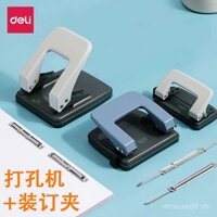 Máy đóng sách Deli, máy đục lỗ đôi, máy đóng sách rời, máy đóng sách nhỏ cho sinh viên, lỗ tròn, lỗ vòng, máy đục lỗ thủ công 2 lỗ, máy đục lỗ hai lỗ, máy đục lỗ giấy A4