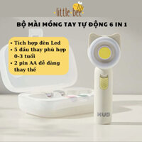 Máy dũa móng tay cho bé KUB 6 in 1 phiên bản tai mèo có đèn led tiện lợi - Little Bee