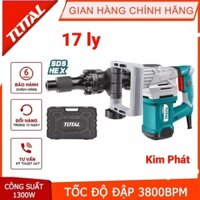 MÁY ĐỤC BÊ TÔNG 17 LY TOTAL TH213006 1300W.TẶNG KÈM HAI MŨI ĐỤC 17 LY DẸP TRÒN.CAM KẾT CHÍNH HÃNG
