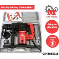 Máy đục bê tông OSUKA K1101 tặng 5 mũi khoan đục và chuyển khoan, bảo hành 12 tháng, máy đục công suất cao