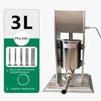Máy đùn xúc xích, máy nhồi lạp xưởng,lòng dồi  Máy xúc xích 3L, 5L, 7L quay tay, 4 cỡ ống đùn