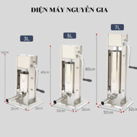 Máy đùn xúc xích, máy nhồi lạp xưởng cỡ 3L/5L/7L Quay tay nhanh đều đẹp