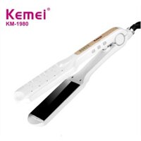Máy Duỗi Kẹp Tóc Chuyên Nghiệp Cao Cấp Chỉnh Nhiệt Mẫu Mới Lỗ Thoát Hơi Kemei Km 1980