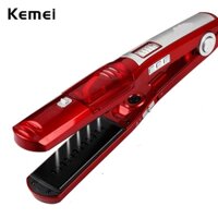 Máy duỗi tóc hơi nước Kemei với tấm duỗi gốm làm nóng nhanh tạo kiểu tóc chuyên nghiệp