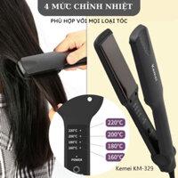 Máy Duỗi Tóc KEMEI 4 Nấc Nhiệt Chính Hãng - Máy Uốn Tóc Tạo Kiểu Ép, Là Thẳng Uốn Cụp Xoăn Lọn