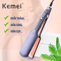 Máy Duỗi Tóc Kemei KM-740 Điều Chỉnh 6 Mức Nhiệt Độ Bảng Lớn sử dụng được cho mọi loại tóc. Chính hãng