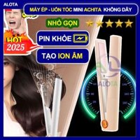 Máy duỗi tóc mini Achita M2 lõi gốm bảo vệ tóc pin 2600mAh sử dụng lên tới 4h, máy ép tóc mini không dây kèm máy kẹp tóc