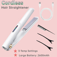 ✨Máy duỗi tóc mini không dây và máy uốn tóc dụng cụ nóng du lịch mini không dây cầm tay cho nam nữ 3 điều chỉnh nhiệt độ sạc USB kèm túi