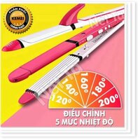 Máy duỗi tóc, uốn tóc, dập xù đa năng 3in1 5 mức điều chỉnh nhiệt KEMEI KM-3304 - Phân phối chính thức bảo hành Nét Ta