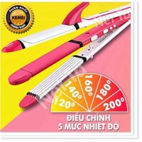 Máy duỗi tóc, uốn tóc, dập xù đa năng 3in1 5 mức điều chỉnh nhiệt KEMEI KM-3304 - Phân phối chính thức bảo hành Nét Ta