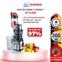 Máy ép chậm KIPOR KP-SJ585 - Cửa tiếp liệu lớn ép hoa quả nguyên trái,rau má, cần tây nguyên nhánh - Tặng kèm vắt cam, làm kem -Hàng chính hãng
