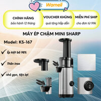 Máy ép chậm KS166, KS167 ép kiệt bã, vỏ bọc inox 304, máy ép trái cây mini, bảo hành chính hãng 12 tháng