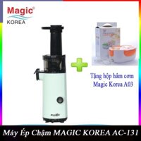 Máy Ép Chậm Magic Korea Trái Cây Hoa Quả Magic Eco AC-131 Mạnh Mẽ Ép Kiệt Bã Tặng Hộp Hâm Cơm Magic A03