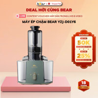 Máy ép chậm mini Bear YZJ-D01Y6, 100W, Đa Năng Làm kem, Ép không kén hoa quả, Dễ vệ sinh,BH 18 Tháng