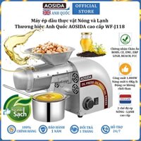 Máy ép dầu ăn, máy ép dầu thực vật Nóng và Lạnh thương hiệu Anh Quốc AOSIDA WF-J118 1800W - Hàng Nhập Khẩu (BH 1 NĂM)