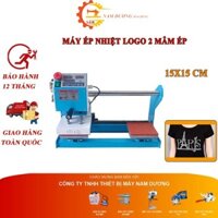 Máy ép nhiệt logo 2 mâm ép 15x15 hãng Shengtai chạy khí nén ( Bảo hành 12 tháng )