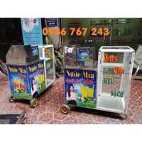 Máy ép nước mía 3 lô chắc khỏe, ép kiệt 1 lần motor 1.5kw quấn dây đồng. Máy mía tủ kính và máy mía bàn inox