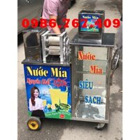 Máy ép nước mía có tủ kính xe đẩy