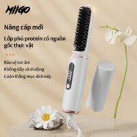 Máy ép tóc, Lược duỗi tóc ion phân cực, duỗi dưỡng tóc 2 trong 1, cây duỗi thẳng mini không dây