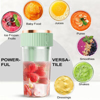 Máy ép trái cây Panasonic 6 lưỡi 350ml Máy xay cầm tay bằng điện Sạc USB không dây Máy xay sinh tố nhanh Mini Leeseph Máy xay cầm tay để lắc và sinh tố, có thể sạc lại USB