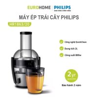 Máy ép trái cây Philips HR1863 - 700W, chất liệu an toàn, bảo hành 2 năm | Hàng chính hãng